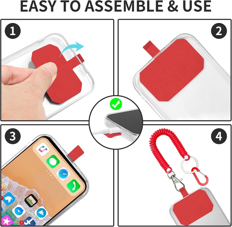 HOTEMIA Phone Tether Lanyard Anti Theft Phone Strap with Carabiner Anti-Drop Outdoor Skiing Hiking Cycling Fishing Climbing fit iPhone and Most Cell Phones (Black+Red) - Image 5